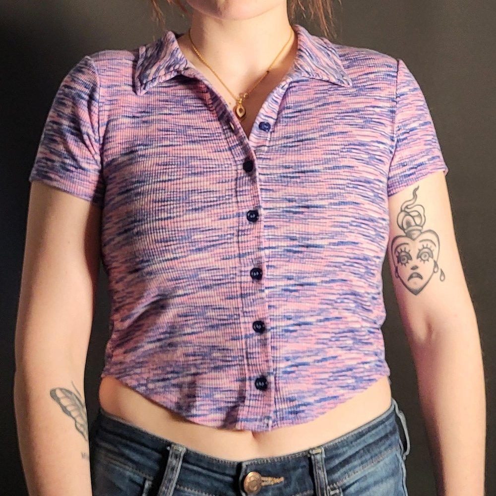 Streetwear Society Women's Pink and Blue Top - Picture 6 of 6